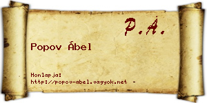 Popov Ábel névjegykártya