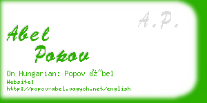 abel popov business card